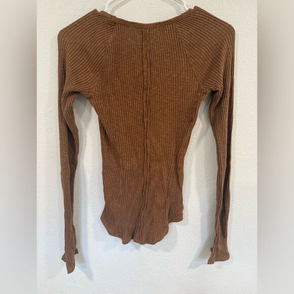 Free People We The Free Passing Thru Layering Tee, Brown, Size S - Picture 9 of 9